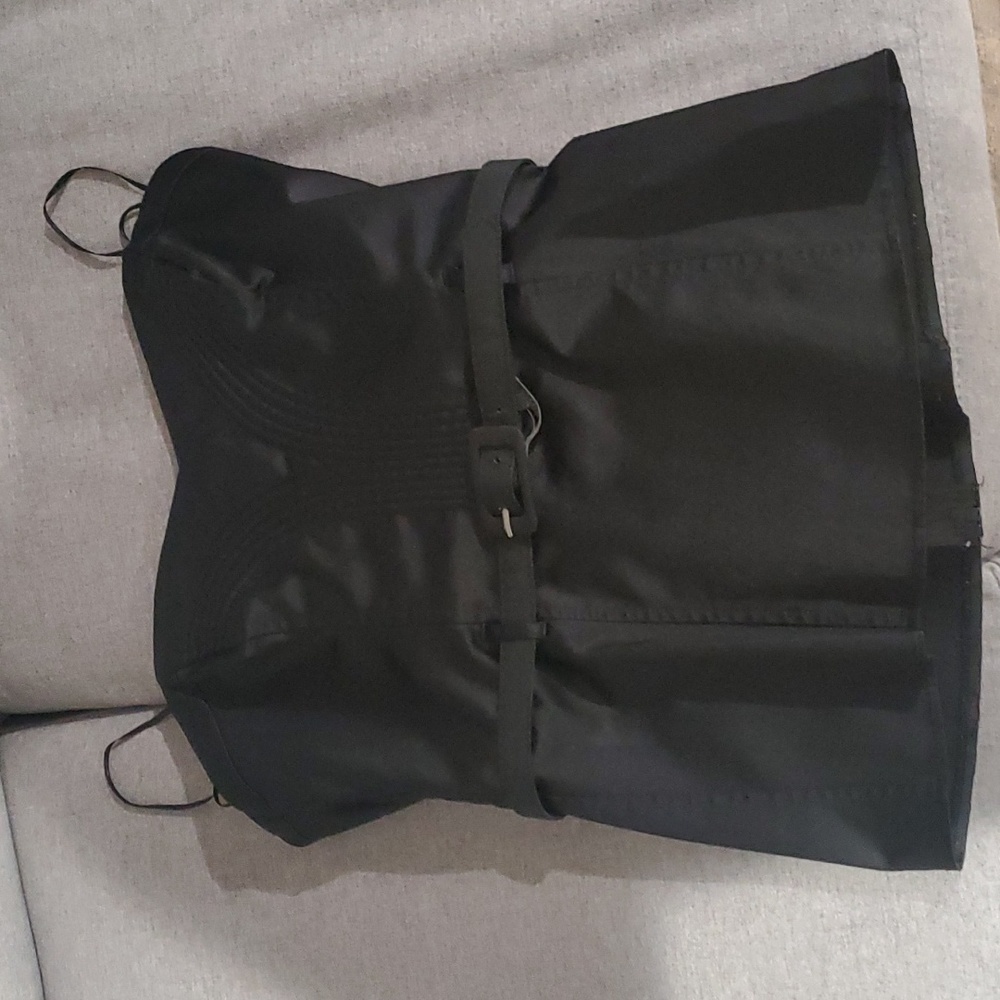 Black Sweetheart Neck Bustier Blouse by Guess